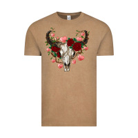 Vintage Coffee valentines bull skull Vintage Tee - RanaPortraitStore