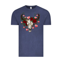 Vintage Denim valentines bull skull Vintage Tee - RanaPortraitStore