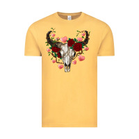 Vintage Mustard valentines bull skull Vintage Tee - RanaPortraitStore