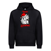 Black Merry Christmas Cat Urban Hoodie - SublimationCraftShop