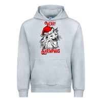 Heather Grey Merry Christmas Cat Urban Hoodie - SublimationCraftShop