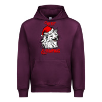 Mauve Wine Merry Christmas Cat Urban Hoodie - SublimationCraftShop