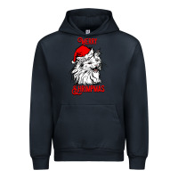 Navy Merry Christmas Cat Urban Hoodie - SublimationCraftShop