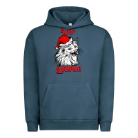 Pigment Midnight Navy Merry Christmas Cat Urban Hoodie - SublimationCraftShop