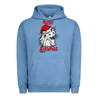 Pigment Pebble Blue Merry Christmas Cat Urban Hoodie - SublimationCraftShop