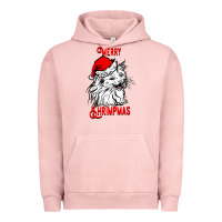Pigment Salmon Merry Christmas Cat Urban Hoodie - SublimationCraftShop