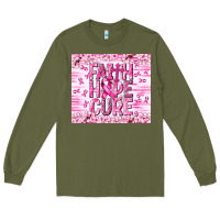 Army Green Faith hope cure Cancer Long Sleeve Tee - NancyCooperArtShop