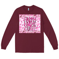 Burgundy Faith hope cure Cancer Long Sleeve Tee - NancyCooperArtShop