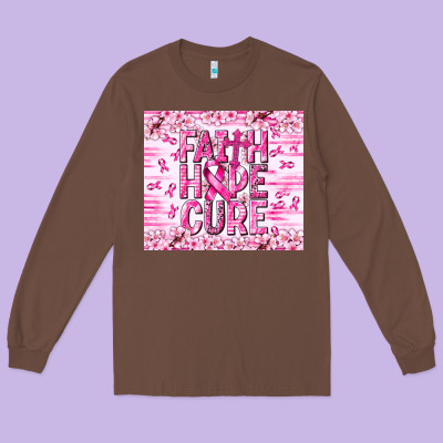 Faith Hope Cure Cancer Long Sleeve Tee Designed By Nancycooperartshop