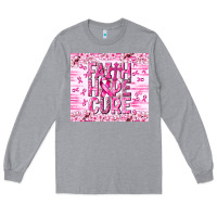 Heather Grey Faith hope cure Cancer Long Sleeve Tee - NancyCooperArtShop