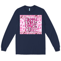 Navy Faith hope cure Cancer Long Sleeve Tee - NancyCooperArtShop