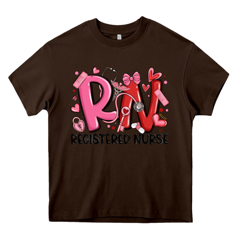 Rn Registered Nurse Valentines Day Heavy Core Tee by MaliasSmallBusiness | Teevron