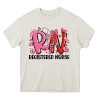 Cream rn registered nurse valentines day Heavy Core Tee - MaliasSmallBusiness