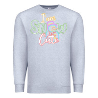 Heather Grey l am snow cute Premium Sweatshirt - CowhideDigitalArt