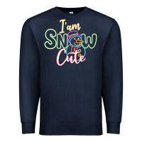 Navy l am snow cute Premium Sweatshirt - CowhideDigitalArt