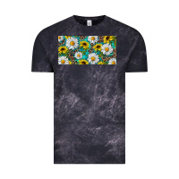 Cloud Black Sunflower And Daisy With Leopard Vintage Tee - RanaPortraitStore