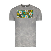 Cloud Rock Sunflower And Daisy With Leopard Vintage Tee - RanaPortraitStore