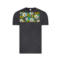 Vintage Black Sunflower And Daisy With Leopard Vintage Tee - RanaPortraitStore