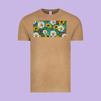 Sunflower And Daisy With Leopard Vintage Tee Designed By Ranaportraitstore