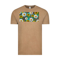 Vintage Coffee Sunflower And Daisy With Leopard Vintage Tee - RanaPortraitStore