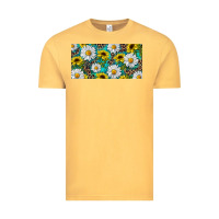 Vintage Mustard Sunflower And Daisy With Leopard Vintage Tee - RanaPortraitStore