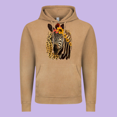 Zebra With Sunflowers Vintage Hoodie Designed By Bettercallsaul