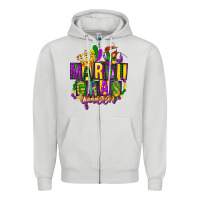 Dove Grey mardi gras queen Zipper Hoodie - FaDigitalArtStudio