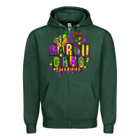 Sports Green mardi gras queen Zipper Hoodie - FaDigitalArtStudio