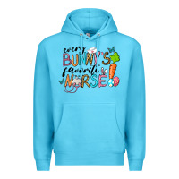 Ocean Blue Every Bunnys Favorite Nurse Premium Hoodie - RanaPortraitStore