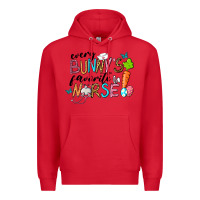 Red Every Bunnys Favorite Nurse Premium Hoodie - RanaPortraitStore