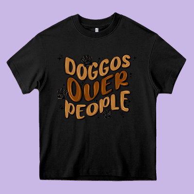 Doggos Over People Heavy Core Tee Designed By Maliassmallbusiness