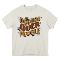 Cream doggos over people Heavy Core Tee - MaliasSmallBusiness
