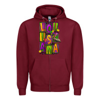 Burgundy mardi gras louisiana Zipper Hoodie - FaDigitalArtStudio