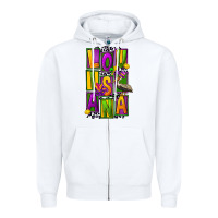 White mardi gras louisiana Zipper Hoodie - FaDigitalArtStudio