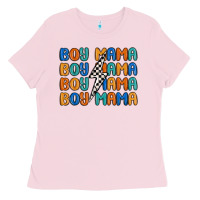 Bubblegum Pink boy mama lightning bolt Ladies Tee - MaliasSmallBusiness