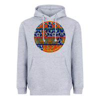 Heather Grey african fabric pattern round earrings Heavyweight Hoodie - BundleAndBundleShop