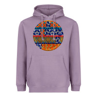 Lavender african fabric pattern round earrings Heavyweight Hoodie - BundleAndBundleShop