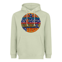 Matcha african fabric pattern round earrings Heavyweight Hoodie - BundleAndBundleShop