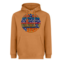 Meerkat african fabric pattern round earrings Heavyweight Hoodie - BundleAndBundleShop