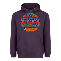 Plum african fabric pattern round earrings Heavyweight Hoodie - BundleAndBundleShop
