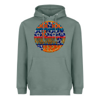 Sage african fabric pattern round earrings Heavyweight Hoodie - BundleAndBundleShop