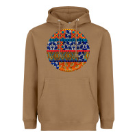 Toasted Coconut african fabric pattern round earrings Heavyweight Hoodie - BundleAndBundleShop