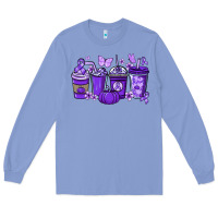 Colony Blue Cancer coffee cups purple ribbon Long Sleeve Tee - NancyCooperArtShop