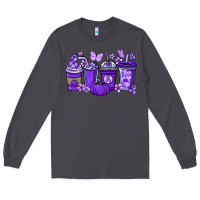 Smoke Cancer coffee cups purple ribbon Long Sleeve Tee - NancyCooperArtShop