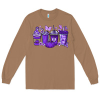 Toasted Coconut Cancer coffee cups purple ribbon Long Sleeve Tee - NancyCooperArtShop