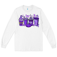 White Cancer coffee cups purple ribbon Long Sleeve Tee - NancyCooperArtShop