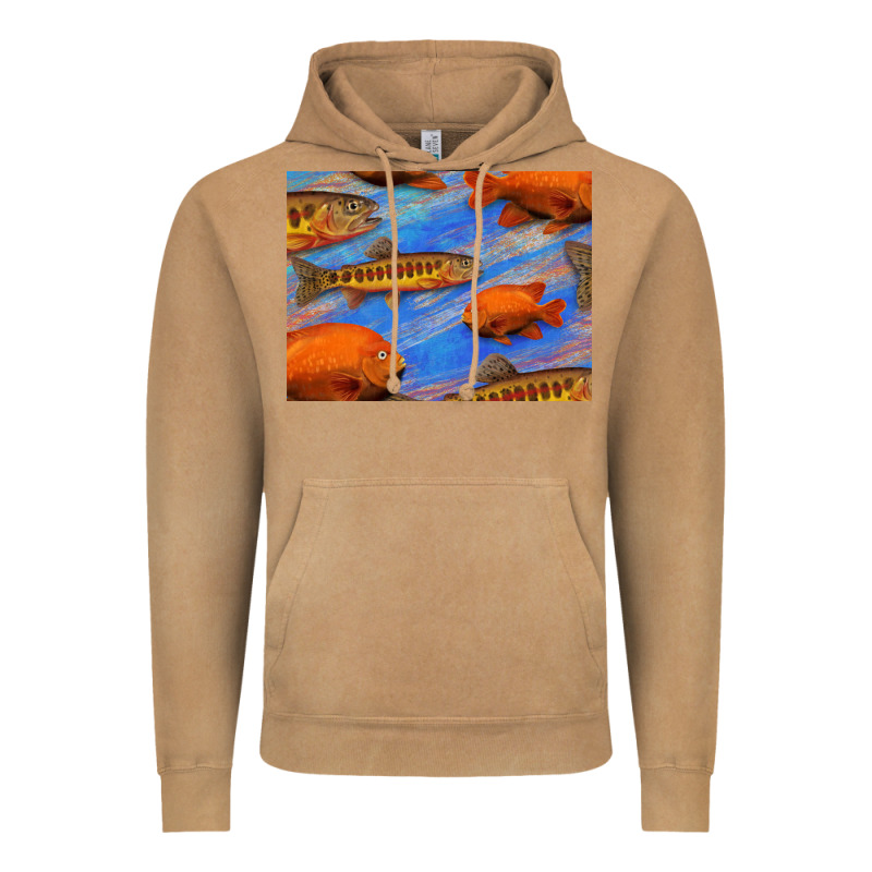 California Golden Trout Garibaldi Fish Background Vintage Hoodie by Bettercallsaul | Teevron