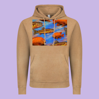 California Golden Trout Garibaldi Fish Background Vintage Hoodie Designed By Bettercallsaul
