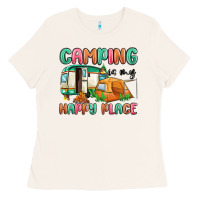 Bone camping is my happy place Ladies Tee - MaliasSmallBusiness