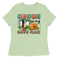Matcha camping is my happy place Ladies Tee - MaliasSmallBusiness